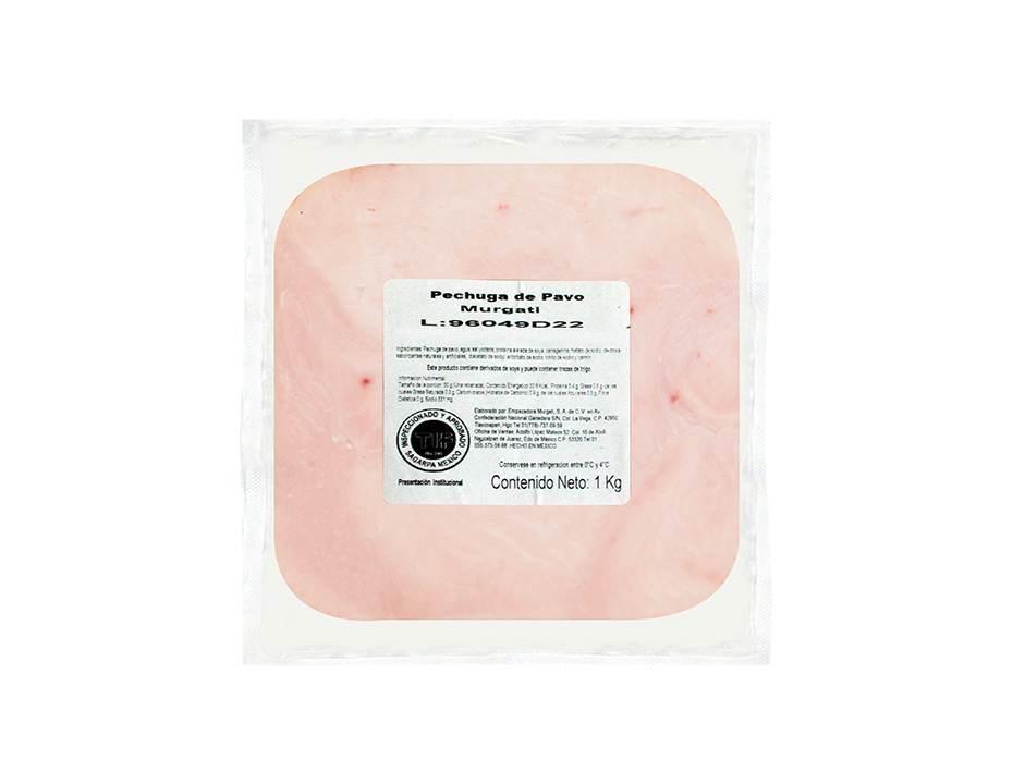 Murgati | Pechuga de pavo mg Paquete 1.0 kg cuadro 11x11 MG1322